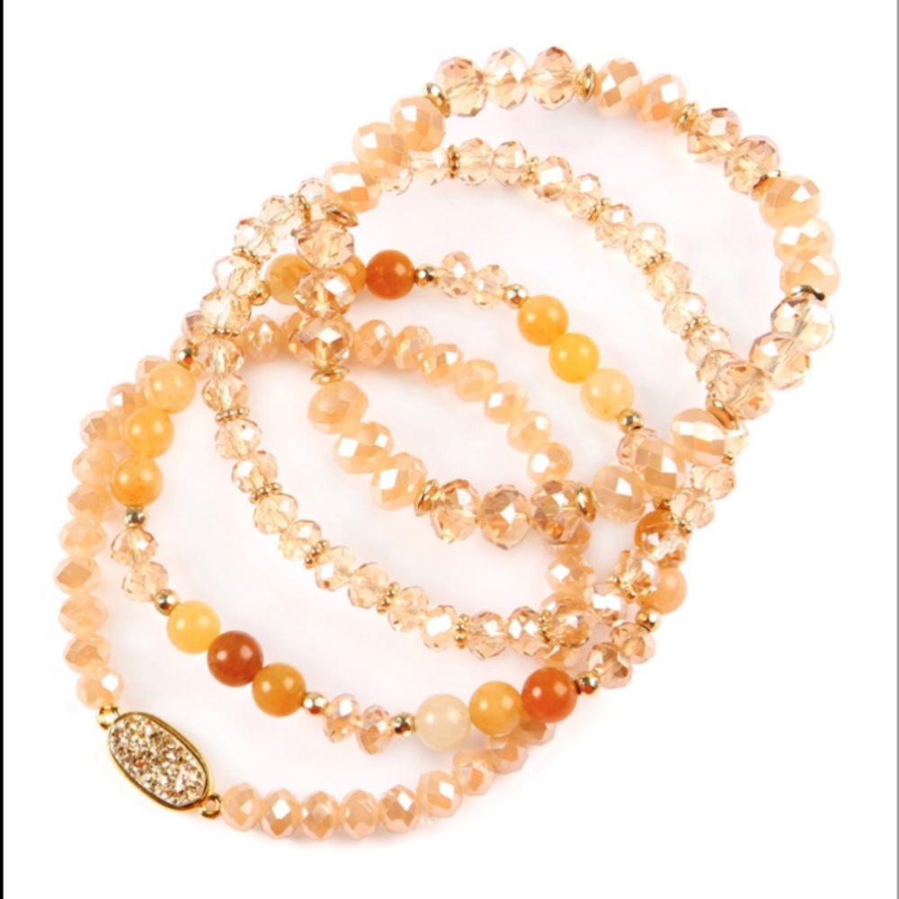 FREE SHIPPING 5 bracelets ⬇️⬇️DRUZY OVAL MIXED
BEADS BRACELET
SET - Picture 8 of 10